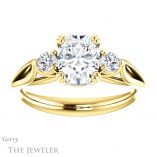 Oval Shaped Forever One Moissanite Engagement Ring #GTJ1075-oval-fo-y 1 Oval Shaped Forever One Moissanite Engagement Ring #GTJ1075-oval-fo-y
