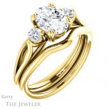 Oval Shaped Forever One Moissanite Engagement Ring #GTJ1075-oval-fo-y 6 Oval Shaped Forever One Moissanite Engagement Ring #GTJ1075-oval-fo-y