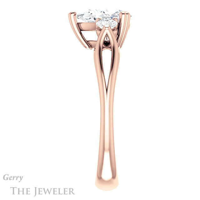 Pear Shaped Forever Brilliant Moissanite Engagement Ring #GTJ1075-pear-fb-r