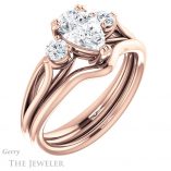 Pear Shaped Forever Brilliant Moissanite Engagement Ring #GTJ1075-pear-fb-r