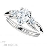 Pear Shaped Forever One Moissanite Engagement Ring #GTJ1075-pear-fb-w 5 Pear Shaped Forever Brilliant Moissanite Engagement Ring #GTJ1075-pear-fb-w