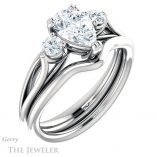 Pear Shaped Forever One Moissanite Engagement Ring #GTJ1075-pear-fb-w 6 Pear Shaped Forever Brilliant Moissanite Engagement Ring #GTJ1075-pear-fb-w
