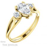 Pear Shaped Forever One Moissanite Engagement Ring #GTJ1075-pear-fb-y 4 Pear Shaped Forever Brilliant Moissanite Engagement Ring #GTJ1075-pear-fb-y
