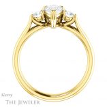 Pear Shaped Forever One Moissanite Engagement Ring #GTJ1075-pear-fb-y 2 Pear Shaped Forever Brilliant Moissanite Engagement Ring #GTJ1075-pear-fb-y