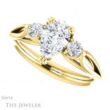 Pear Shaped Forever One Moissanite Engagement Ring #GTJ1075-pear-fb-y 5 Pear Shaped Forever Brilliant Moissanite Engagement Ring #GTJ1075-pear-fb-y
