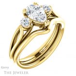 Pear Shaped Forever One Moissanite Engagement Ring #GTJ1075-pear-fb-y 6 Pear Shaped Forever Brilliant Moissanite Engagement Ring #GTJ1075-pear-fb-y