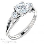 Round Cut Forever One Moissanite Engagement Ring #GTJ1075-round-fo-w 4 Round Cut Forever One Moissanite Engagement Ring #GTJ1075-round-fo-w