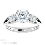 Round Cut Forever One Moissanite Engagement Ring #GTJ1075-round-fo-w 1 Round Cut Forever One Moissanite Engagement Ring #GTJ1075-round-fo-w
