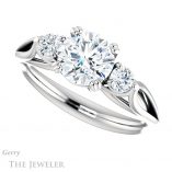 Round Cut Forever One Moissanite Engagement Ring #GTJ1075-round-fo-w 5 Round Cut Forever One Moissanite Engagement Ring #GTJ1075-round-fo-w