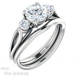 Round Cut Forever One Moissanite Engagement Ring #GTJ1075-round-fo-w 6 Round Cut Forever One Moissanite Engagement Ring #GTJ1075-round-fo-w