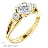Round Cut Forever One Moissanite Engagement Ring #GTJ1075-round-fo-y 4 Round Cut Forever One Moissanite Engagement Ring #GTJ1075-round-fo-y
