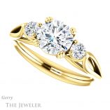 Round Cut Forever One Moissanite Engagement Ring #GTJ1075-round-fo-y 5 Round Cut Forever One Moissanite Engagement Ring #GTJ1075-round-fo-y
