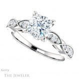 Cushion Cut Forever One Moissanite Engagement Ring #GTJ1076-cushion-fo-w