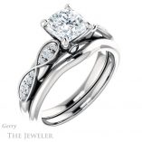 Cushion Cut Forever One Moissanite Engagement Ring #GTJ1076-cushion-fo-w