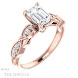 Emerald Cut Forever One Moissanite Engagement Ring #GTJ1076-emerald-fb-r 4 Emerald Cut Forever Brilliant Moissanite Engagement Ring #GTJ1076-emerald-fb-r