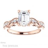 Emerald Cut Forever One Moissanite Engagement Ring #GTJ1076-emerald-fb-r 1 Emerald Cut Forever Brilliant Moissanite Engagement Ring #GTJ1076-emerald-fb-r
