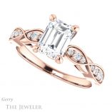 Emerald Cut Forever One Moissanite Engagement Ring #GTJ1076-emerald-fb-r 5 Emerald Cut Forever Brilliant Moissanite Engagement Ring #GTJ1076-emerald-fb-r