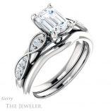 Emerald Cut Forever Brilliant Moissanite Engagement Ring #GTJ1076-emerald-fb-w