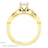 Emerald Cut Forever One Moissanite Engagement Ring #GTJ1076-emerald-fb-y 2 Emerald Cut Forever Brilliant Moissanite Engagement Ring #GTJ1076-emerald-fb-y