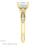 Emerald Cut Forever One Moissanite Engagement Ring #GTJ1076-emerald-fb-y 3 Emerald Cut Forever Brilliant Moissanite Engagement Ring #GTJ1076-emerald-fb-y