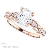 Oval Shaped Forever One Moissanite Engagement Ring #GTJ1076-oval-fo-r