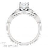 Oval Shaped Forever One Moissanite Engagement Ring #GTJ1076-oval-fo-w