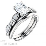 Oval Shaped Forever One Moissanite Engagement Ring #GTJ1076-oval-fo-w