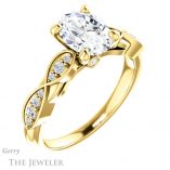 Oval Shaped Forever One Moissanite Engagement Ring #GTJ1076-oval-fo-y