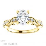 Oval Shaped Forever One Moissanite Engagement Ring #GTJ1076-oval-fo-y