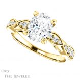 Oval Shaped Forever One Moissanite Engagement Ring #GTJ1076-oval-fo-y