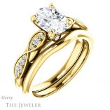 Oval Shaped Forever One Moissanite Engagement Ring #GTJ1076-oval-fo-y