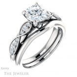 Round Cut Forever One Moissanite Engagement Ring #GTJ1076-round-fo-w 6 Round Cut Forever One Moissanite Engagement Ring #GTJ1076-round-fo-w