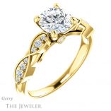 Round Cut Forever One Moissanite Engagement Ring #GTJ1076-round-fo-y