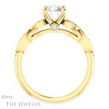 Round Cut Forever One Moissanite Engagement Ring #GTJ1076-round-fo-y