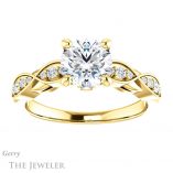 Round Cut Forever One Moissanite Engagement Ring #GTJ1076-round-fo-y