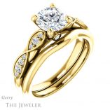 Round Cut Forever One Moissanite Engagement Ring #GTJ1076-round-fo-y