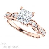Princess Cut Forever One Moissanite Engagement Ring #GTJ1076-square-fo-r