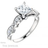 Princess Cut Forever One Moissanite Engagement Ring #GTJ1076-square-fo-w 4 Princess Cut Forever One Moissanite Engagement Ring #GTJ1076-square-fo-w