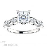 Princess Cut Forever One Moissanite Engagement Ring #GTJ1076-square-fo-w 1 Princess Cut Forever One Moissanite Engagement Ring #GTJ1076-square-fo-w