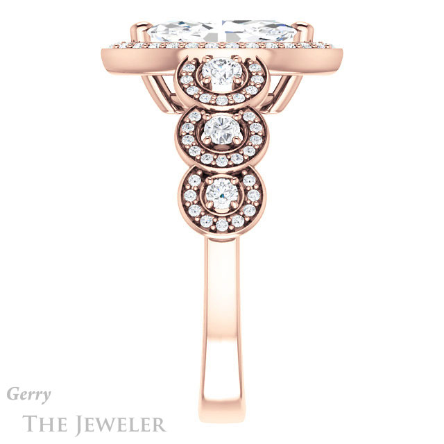 Marquise Cut Forever One Moissanite Engagement Ring #GTJ1078-marquise-fb-r | Gerry The Jeweler Marquise Cut Forever Brilliant Moissanite Engagement Ring #GTJ1078-marquise-fb-r