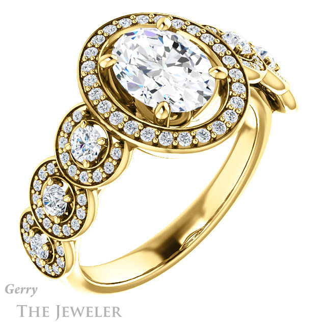 Oval Shaped Forever One Moissanite Engagement Ring #GTJ1078-oval-fo-y | Gerry The Jeweler Oval Shaped Forever One Moissanite Engagement Ring #GTJ1078-oval-fo-y