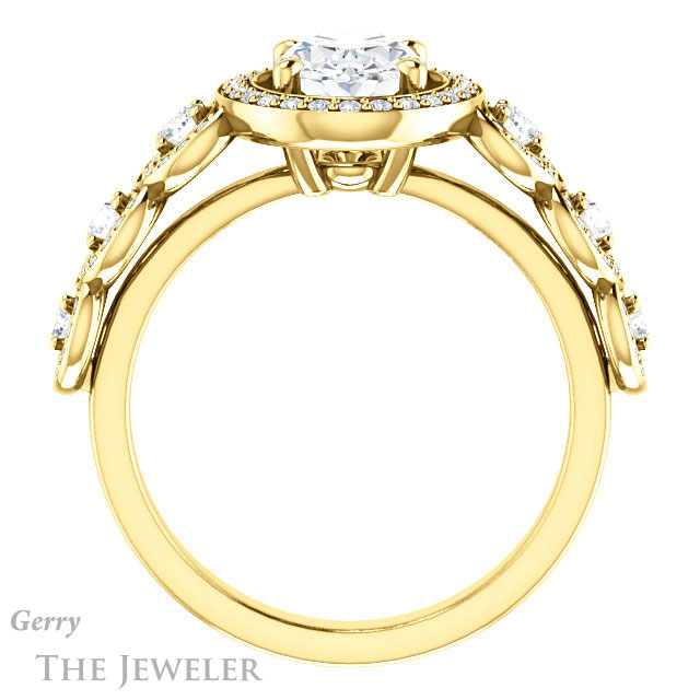Oval Shaped Forever One Moissanite Engagement Ring #GTJ1078-oval-fo-y | Gerry The Jeweler Oval Shaped Forever One Moissanite Engagement Ring #GTJ1078-oval-fo-y