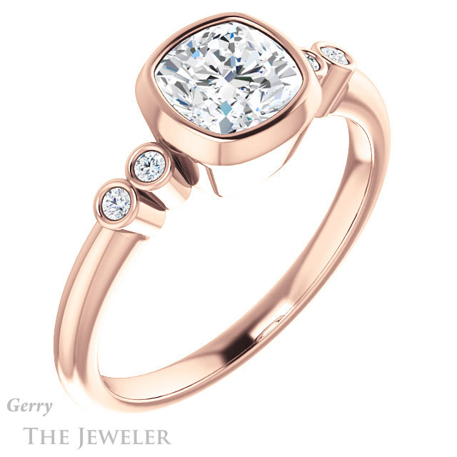 Cushion Cut Forever One Moissanite Engagement Ring #GTJ1079-cushion-fo-r 4 Cushion Cut Forever One Moissanite Engagement Ring #GTJ1079-cushion-fo-r