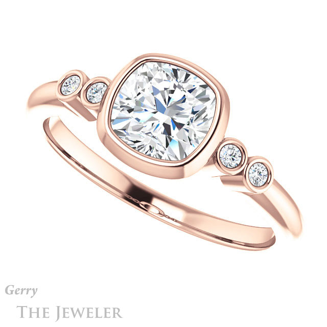 Cushion Cut Forever One Moissanite Engagement Ring #GTJ1079-cushion-fo-r 5 Cushion Cut Forever One Moissanite Engagement Ring #GTJ1079-cushion-fo-r