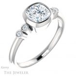 Cushion Cut Forever One Moissanite Engagement Ring #GTJ1079-cushion-fo-w 4 Cushion Cut Forever One Moissanite Engagement Ring #GTJ1079-cushion-fo-w
