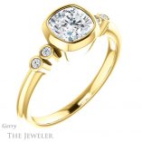 Cushion Cut Forever One Moissanite Engagement Ring #GTJ1079-cushion-fo-y 4 Cushion Cut Forever One Moissanite Engagement Ring #GTJ1079-cushion-fo-y