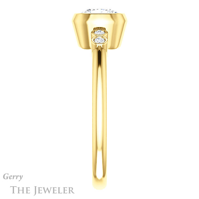 Cushion Cut Forever One Moissanite Engagement Ring #GTJ1079-cushion-fo-y 3 Cushion Cut Forever One Moissanite Engagement Ring #GTJ1079-cushion-fo-y