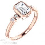 Emerald Cut Forever One Moissanite Engagement Ring #GTJ1079-emerald-fb-r 4 Emerald Cut Forever Brilliant Moissanite Engagement Ring #GTJ1079-emerald-fb-r