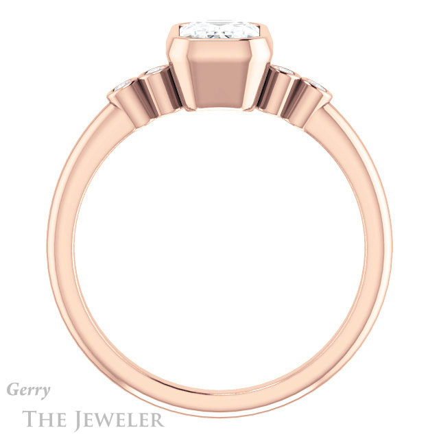 Emerald Cut Forever One Moissanite Engagement Ring #GTJ1079-emerald-fb-r 2 Emerald Cut Forever Brilliant Moissanite Engagement Ring #GTJ1079-emerald-fb-r