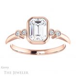 Emerald Cut Forever One Moissanite Engagement Ring #GTJ1079-emerald-fb-r 1 Emerald Cut Forever Brilliant Moissanite Engagement Ring #GTJ1079-emerald-fb-r